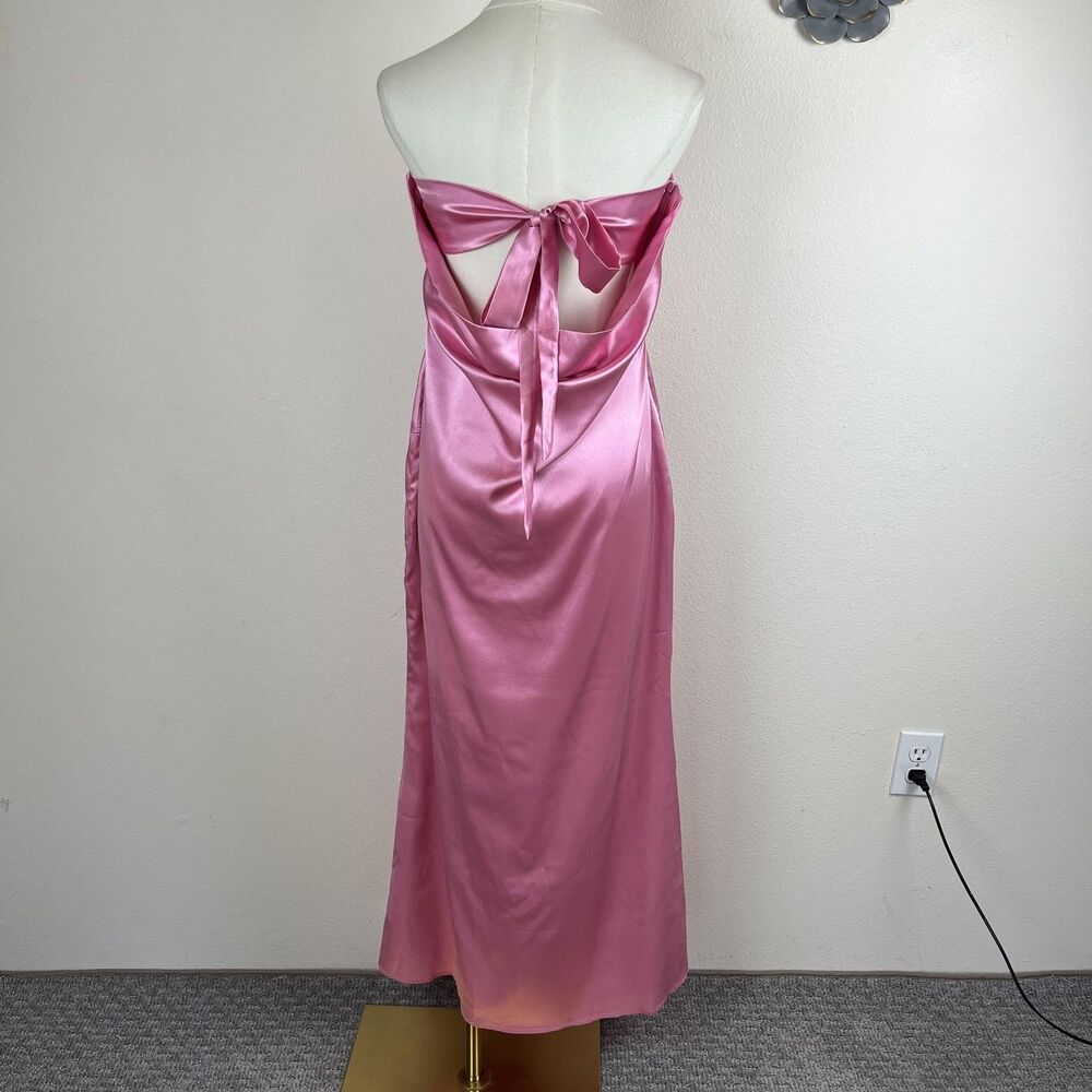 Princess Polly Dress Womens 8 Pink Shaya Strapless Maxi Satin Prom Wedding Party - Picture 2 of 10
